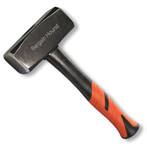 Image of Lump Hammer (3lb/1385g) - Steel Head Club Hammer with Fibreglass Non-Slip Handle for DIY, Camping & Bricklaying Projects