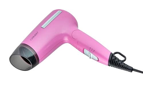 Image of Carmen Travel Hair Dryer with Foldable Handle, 2 Heat Settings, 2 Speed Settings, Concentrator Nozzle, 1400W, C81248PNK Pink