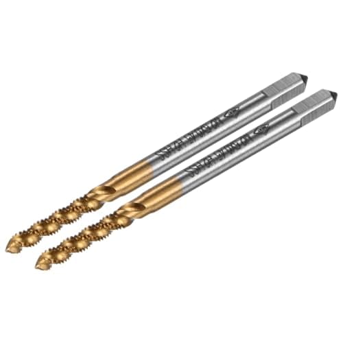 Image of M METERXITY 2-Pack M2.5x0.45mm Metric Spiral Flute Thread Tap, HSS Titanium Coated Right Hand Threading Tap Screw for Drilling/Milling Machines/CNC Machine Tools, Tapping Tool