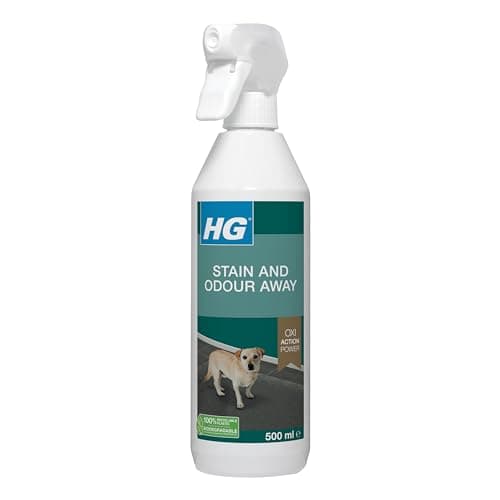 Image of HG Dog Stain Remover & Pet Odour Remover Spray, Animal Fabric & Carpet Stain Removal, Neutralises Dog Urine & Other Bad Smells, Pet Friendly Oxi Action Deodorizer & Freshener Spray - 500ml