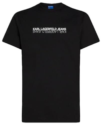 Image of Karl Lagerfeld Jeans Men's Short Sleeve Reflection Tee, Slim Fit T-Shirt, Black, L