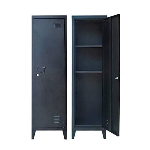 Image of Panana pal Office Standing Filing Storage Cabinet Metal Cupboard Lockable Unit 1 Door 3-Tier (Black)