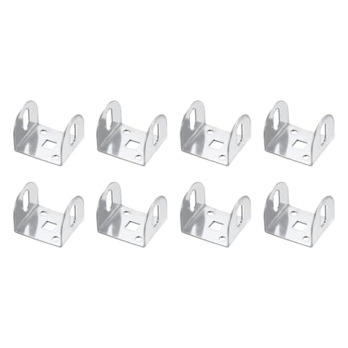 Image of sourcing map 8 Pcs U Bracket for 1.54" Panels, 44 x 39 x 34mm Metal U Shaped Fasteners Brackets for Guardrail or Partitions Connection, Silver