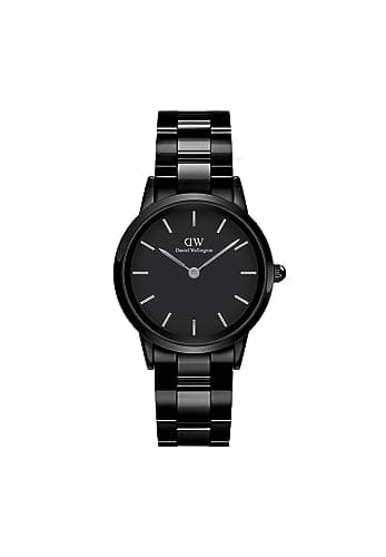 Image of Daniel Wellington Men's Black Iconic Link Ceramic Watch DW00100414
