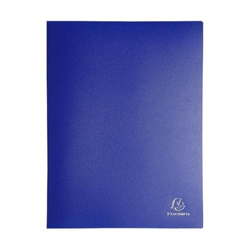 Image of Exacompta - Ref 8522E - Soft PP Display Book - Suitable for A4 Documents, Made from Polypropylene, Lightweight, 20 Pockets, 40 Viewing Pages - Blue Cover