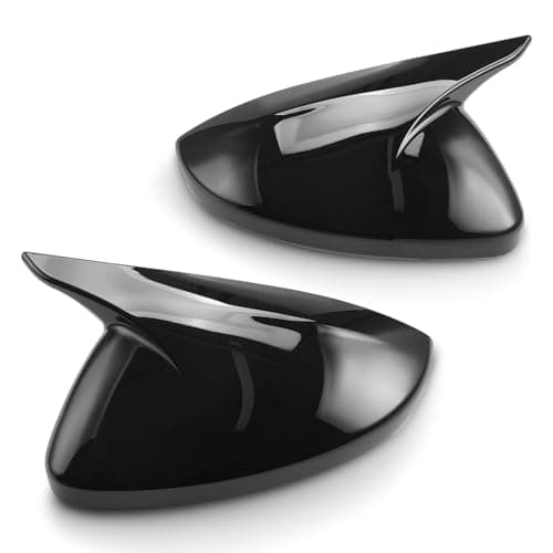Image of TECTICO Car Side Wing Mirror Cover - Rearview Mirror Housing Compatible with Peugeot 208 308 408 508 307 2008 4008 5008 2013-2023, Glossy Black, 1 Pair