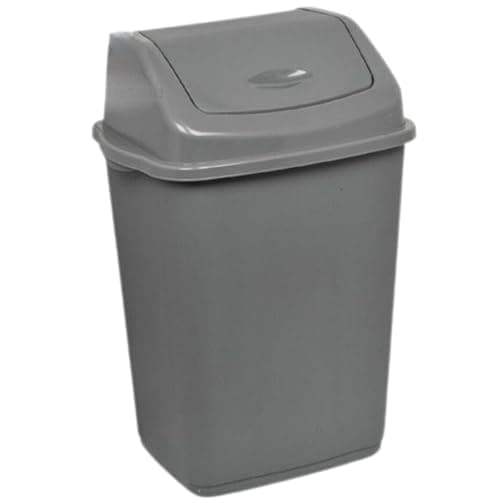 Image of Easy Shopping® 60L 60 Liter Plastic Grey Swing Bin for Home and Kitchen Garden Indoor Outdoor Rubbish Waste disposal Bin