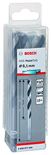 Image of Bosch Professional 10-piece PointTeQ HSS Twist Drill Bit (for Metal, 8.1 x 75 x 117 mm, Drill Driver Accessories)