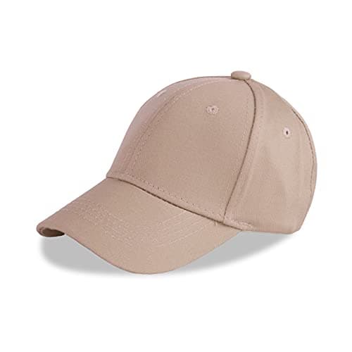 Image of LANGZHEN Cotton Outdoor Toddler Girls Boys Plain Baseball Cap Baby Infant Structured Adjustable Hat for Kids Sun Hat(M-Coffee)