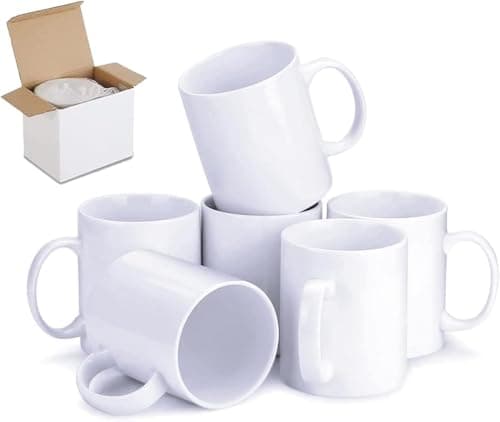 Image of Ayn Al Madina White Sublimation Mugs 11 oz - Sublimation Cups Coated Cup Heat Press Printing Mugs with Free Smash Proof Box (6)