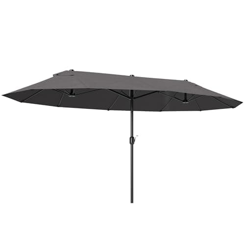Image of Outsunny 4.6m Large Garden Parasol Double-Sided Sun Umbrella Patio Market Canopy Shade Outdoor Grey - NO BASE
