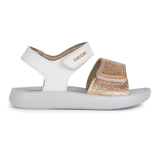 Image of Geox Baby Girls B Lightfloppy Sandal, White gold, 7 UK Child