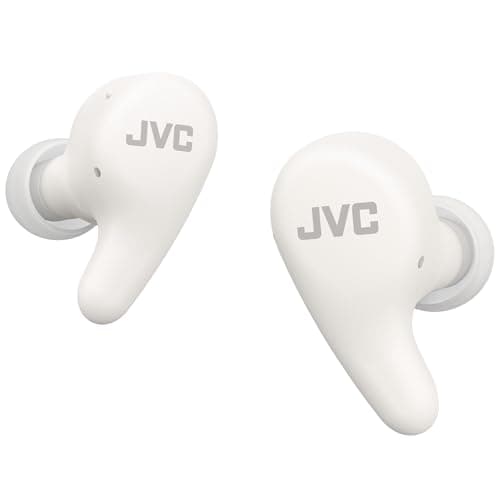 Image of JVC HA-A23T-W Gumy Premium Wireless Earphones with Noise Cancellation, Bluetooth 5.4, Ambient Sound Mode, 26 Hours Battery Life, Translucent Charging Case, USB-C, White
