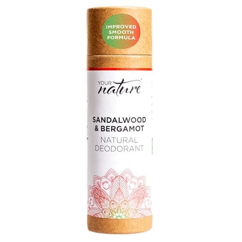 Image of Your Nature Sandalwood & Bergamot Natural Deodorant Stick – 70g, 100% Plastic Free, Recyclable, Toxin-Free, Vegan, Cruelty-Free, Eco-Friendly, Handmade in UK