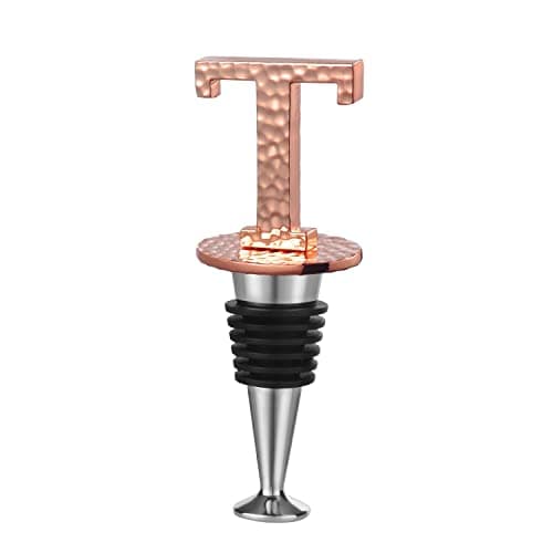 Image of Miicol Wine Stopper, Prosecco Stopper, Wine Bottle Stopper, Personalised Champagne Stopper, Funny Prosecco Gift, Wine Lovers Gift for Prosecco, Wine, Champagne, Letter T