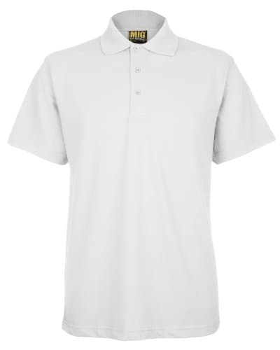 Image of Mens Active Pique Polo T Shirts Sizes XS to 4XL in 8 Colours by MIG - Work Casual Sports Leisure (2XL - XXL, White)
