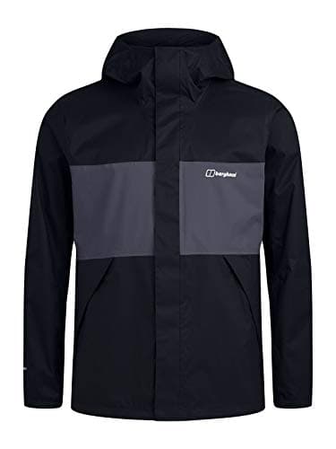 Image of Berghaus Glennon Shell Waterproof Jacket - Jet Black/Grey Pinstripe, Small