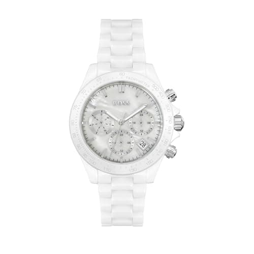 Image of BOSS Analogue Multifunction Quartz Watch for Women Novia Collection with White Ceramic Bracelet - 1502630