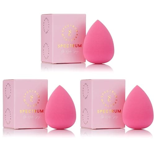 Image of Spectrum Collections Wonder Makeup Sponge, Beauty Blending Sponge for Under Eye Concealer and Foundation, Latex Free Makeup Blending Sponge for a Flawless Base, Pink Trio Pack