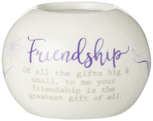 Image of Said with sentiment Ceramic Tealight Candle Holder - Friendship,One size