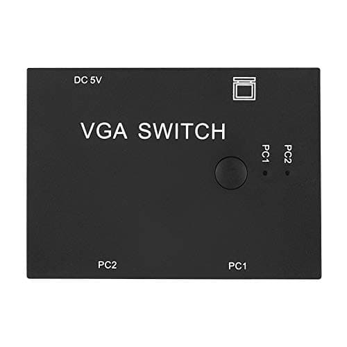 Image of Lazimin VGA Splitter, 2 Port 2-in 1-Out Switcher Box 2 PC to 1 Monitor VGA 1080P Video Splitter HD Display Accessories for Host Switch