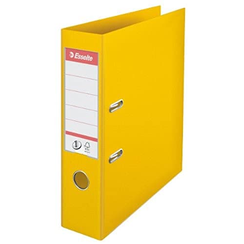 Image of Esselte A4 Lever Arch File, Yellow, 72mm Spine, Plastic, Pack of 10, 811310