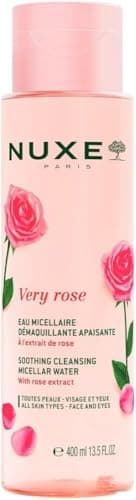 Image of Nuxe Very Rose 3-in-1 Micellar Cleansing Water 400ml, Soothing Facial Cleanser and Makeup Remover, with Rose Extract for Face & Eyes