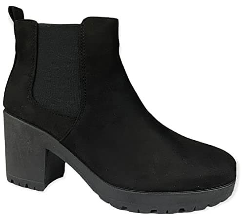 Image of sole london Womens Platform Ankle Chelsea Block Chunky HIGH Heel Ladies Shoes Boots Size 3-8