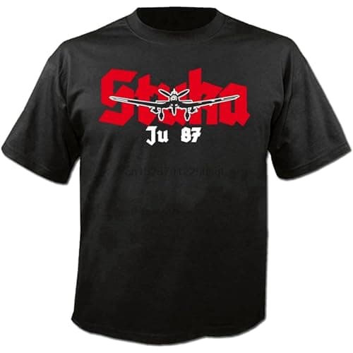 Image of Summer Fashion T-Shirt Stuka Junkers 87 Ju Bomber 3. Reich War Thunder Cotton Tee Shirt Black XL