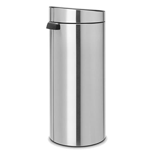 Image of Brabantia 30L Kitchen Touch Bin New (Matt Steel Fingerprint Proof) Removable Lid, Soft-Touch Open, Easy Clean Rubbish Waste Bin + Bin Bags