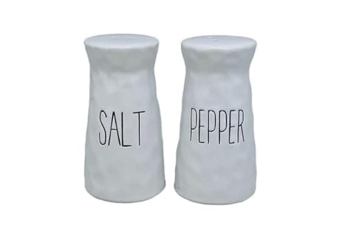 Image of Acense Ceramic Salt and Pepper Shakers, 2 Piece Set, White