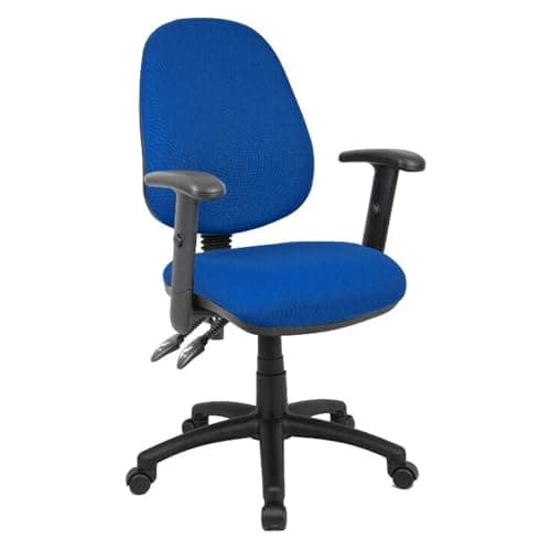 Image of IDEAL 365 Office Fabric Operator Chairs 2 lever PCB (Blue, Adjustable Arms)