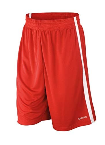 Image of Spiro Men's Basketball Quick Dry Shorts - Red/White, Medium