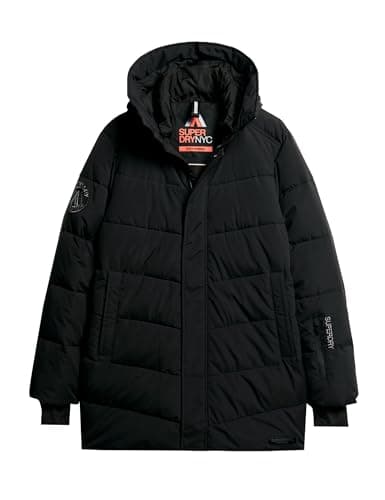 Image of Superdry CITY CHEVRON PADDED PARKA JKT M5011982A Black Size L, Black, L