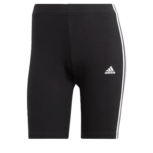 Image of adidas Women's Essentials 3-Stripes Bike Shorts, Black/White, XS