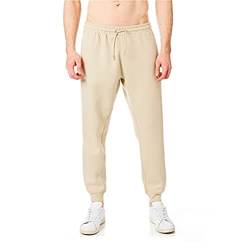 Image of RIPT Men’s Fleece Joggers with Drawstring Waist Cuffed Tracksuit Bottoms with Pockets Soft Touch Sweatpants for Gym & Loungewear (Sand, M)