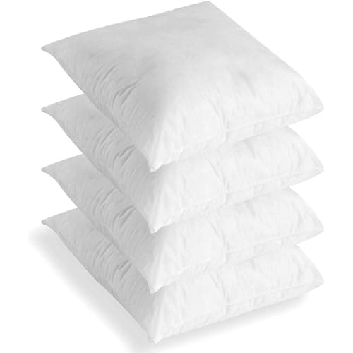 Image of Charlotte Andersen – 4 pack 43x43 cm Square Cushion insert Inners, Anti-Allergy Insert Pads Pure Hollowfibre Filling- Made In UK (4, 17" x 17" Inches (43cm x 43cm))