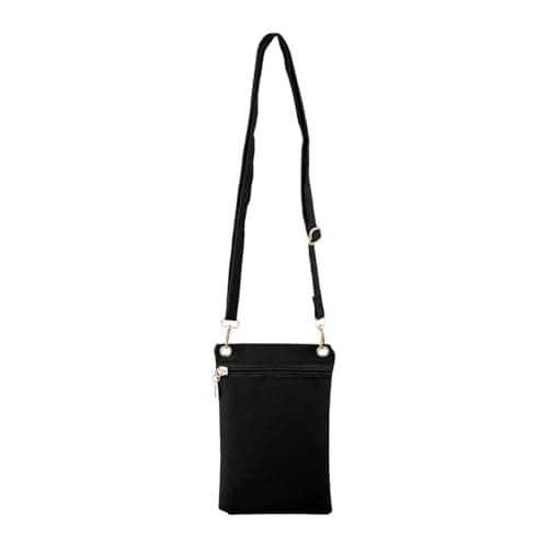 Image of Lotsdonxia Small Phone Bag for Women - Soft PU Leather Crossbody Mobile Phone Pouch with Adjustable Strap, Lightweight Shoulder Bag, Compact Card Holder for Essentials (Black)