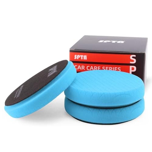 Image of 150mm Blue T60 Moderate-Cut Foam Polishing Pads, SPTA 3Pcs 6.5 Inch Face for 6 Inch 150mm Backing Plate Compound Buffing Sponge Pads for Car Buffer Polisher Compounding, Polishing and Waxing