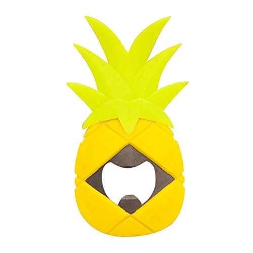 Image of CKB LTD® PINEAPPLE Novelty Bottle Opener - Ideal for Cocktail Parties - Made from Silicone and Stainless Steel