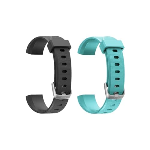 Image of Runlio ID115U, ID115U HR Replacement Bands, Adjustable Replacement Straps Fitness Tracker ID115U, ID115U HR, NOT for ID115 (Black+Green)