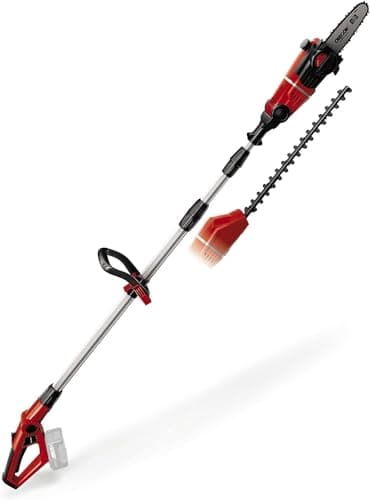 Image of Einhell Cordless Multifunctional Garden Tool 18V Power X-Change, 2-in-1 Long Reach Pole Hedge Trimmer and Mini Chainsaw/Pruning Saw, Without Battery GE-HC 18 Li T Solo