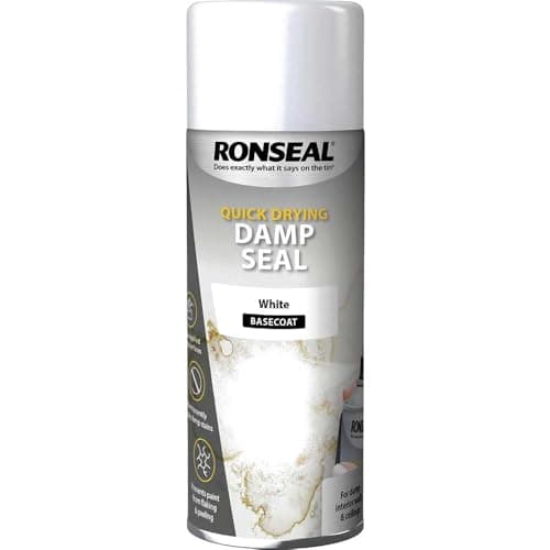 Image of Ronseal QDDSAW400 Quick Dry Damp Seal Aerosol White 400ml