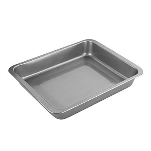 Image of Chef Aid Non-Stick Carbon Steel Roasting Dish with Deep Rims for Meat, Vegetables and Oven Dishes, Suitable for Fridge and Freezer, Grey, 28 x 22 x 5 cm