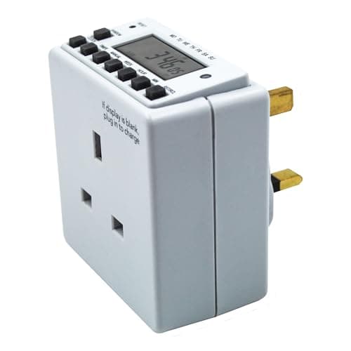Image of Uni-Com Electronic Plug-in Timer, LCD Display, Energy Saving, Home Security, 24 Hours/Weekly Programs & Countdown Feature for Automatically Operating Lamps & Home Appliances