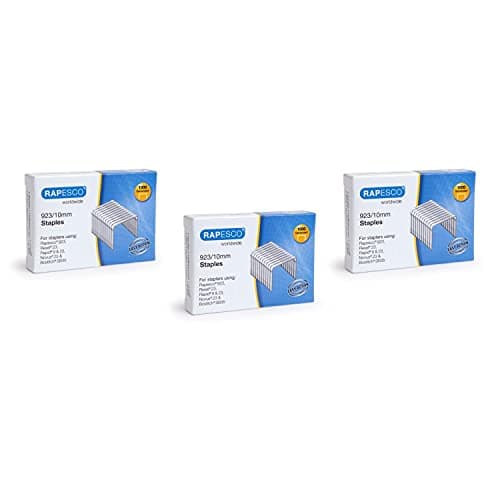 Image of RAPESCO Pack of 3 Boxes of 1000 Galvanised Staples 923/10 mm (Type 23)