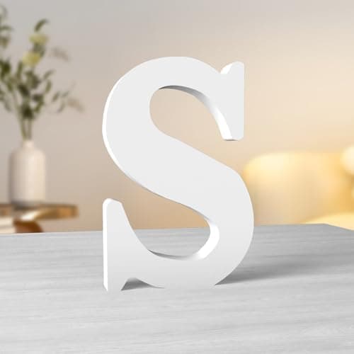 Image of Aruatu 8 Inch White Wood Letters Unfinished Wood Letters for Wall Decor Decorative Standing Letters Large Letters for wall Decoration for Craft Home Party Projects (S)