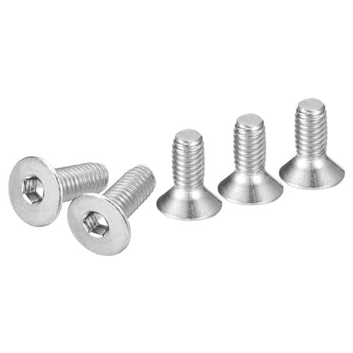 Image of DTGN M4-0.7 x 10mm Flat Head Socket Cap Screws, 12 Pack 304 Stainless Steel Hex Socket Flat Head Screws, Full Thread, Countersunk Bolts