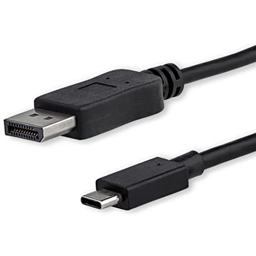 Image of StarTech.com 3ft/1m USB C to DisplayPort 1.2 Cable 4K 60Hz - USB-C to DisplayPort Adapter Cable - HBR2 - USB Type-C DP Alt Mode to DP Monitor Video Cable - Works w/Thunderbolt 3 - Black (CDP2DPMM1MB)
