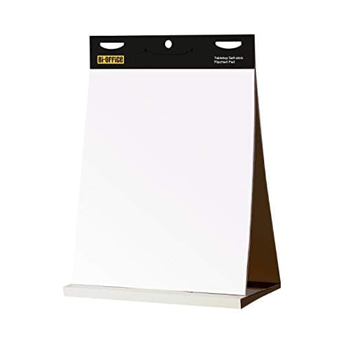 Image of Bi-Office Tabletop Self Stick Flipchart Pad, 20 Sheets - 70 gr/m² paper, 58,5 x 50 cm, White